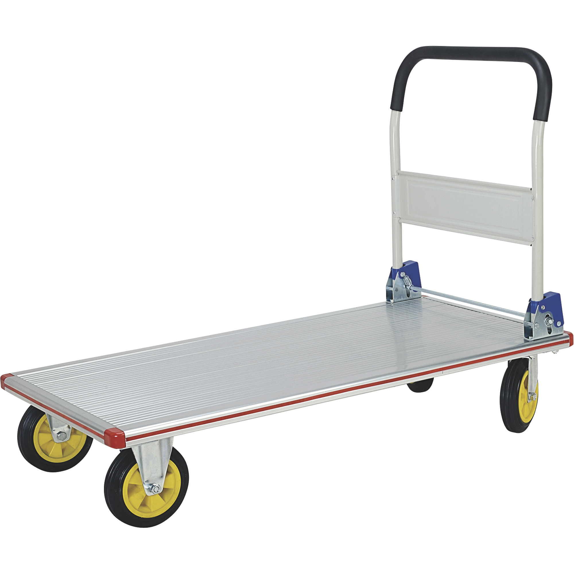 Tekrite Aluminum Folding Handle Platform Truck - 770-Lb. Capacity, 47.25in.L x 24in.W x 37.81in.H, Non-Skid Platform